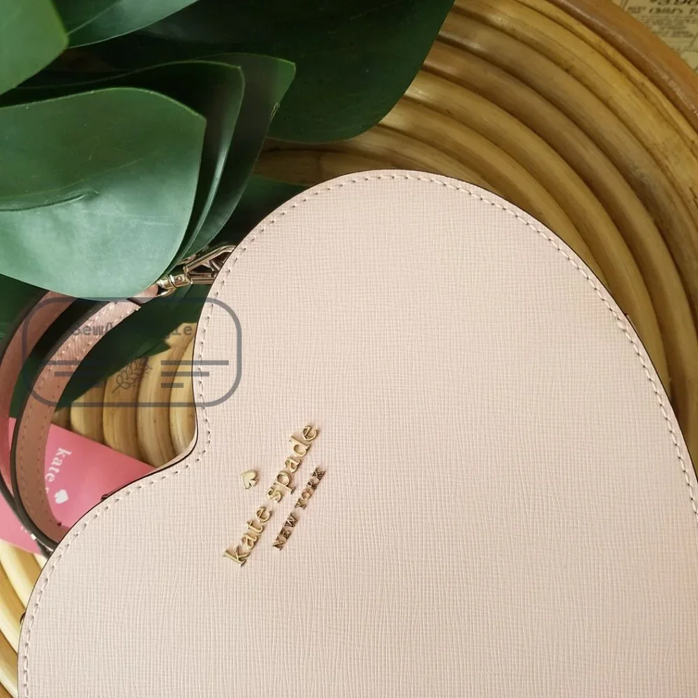 Tik Tok viral!!!  Kate Spade NWT Heart Love Shack Crossbody Chalk Light Pink - Picture 11 of 13